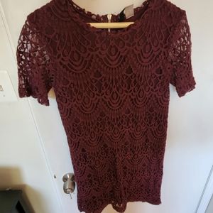 Maroon Lace Dress